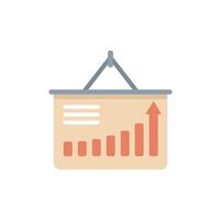Presentation board showing positive statistics with growing chart vector