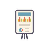 Whiteboard showing statistical business data with charts and graphs vector