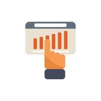 Businessman analyzing financial report on tablet with growing chart vector