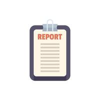 Clipboard showing business report with paperwork attached vector