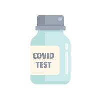Covid 19 test in a transparent jar with a label saying covid test vector