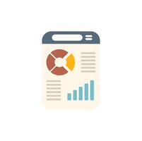 Mobile app showing data analytics with pie chart and graph vector