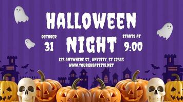 halloween invitation twitter post invitation template