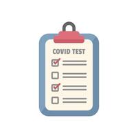 Clipboard showing covid test results with check marks vector