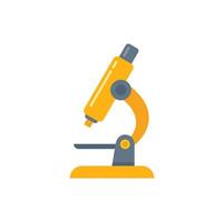 Yellow microscope standing on a white background vector