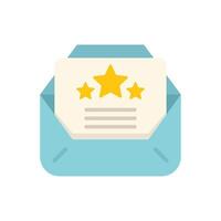 Envelope containing feedback with five star rating icon vector