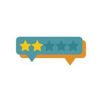 Two out of five stars feedback rating in a speech bubble vector