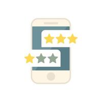 Smartphone displaying rating stars for customer satisfaction feedback vector