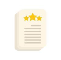 Document with five stars rating showing customer satisfaction vector