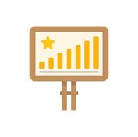 Whiteboard with growing chart and star icon on easel vector