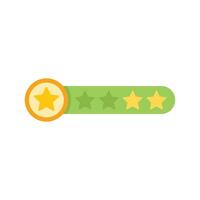 Customer satisfaction meter showing four out of five stars rating vector