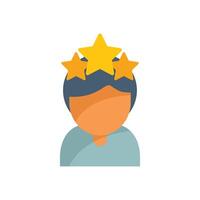 Man having an idea represented by stars appearing over his head vector