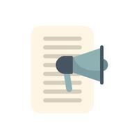 Megaphone speaking about important written rules and guidelines vector