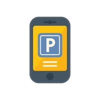 Smartphone showing parking app with parking sign on screen vector