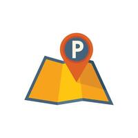 Parking location pin showing available parking space on map vector