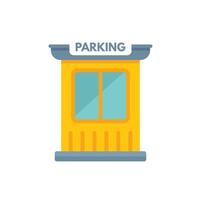 Parking entrance booth with open window, providing secure vehicle access control and payment services vector