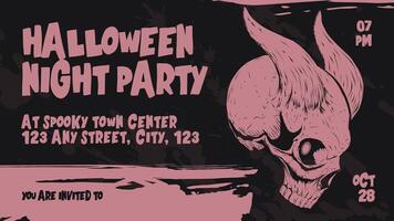 Halloween Invitation for Twitter Post Template