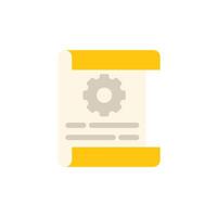 Yellow technical document with cogwheel icon showing engineering project vector