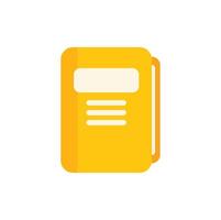 Yellow book icon representing learning and knowledge vector