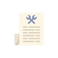 Technical support document with crossed wrenches icon vector