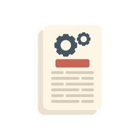 Document with gears representing project management and planning vector