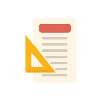 Yellow set square overlaying a document with text and red header vector
