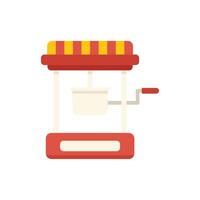 Red popcorn machine making fresh popcorn for a crowd vector