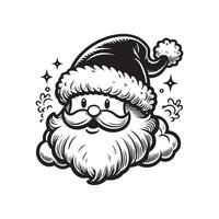 Santa claus head with beard and mustache vector