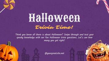 Halloween Trivia Twitter Post Slides template