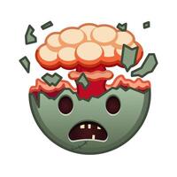 Shocked face with exploding head Large size of zombie halloween emoji vector