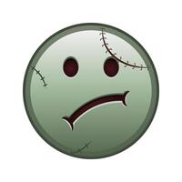 Sad face Large size of zombie halloween emoji vector