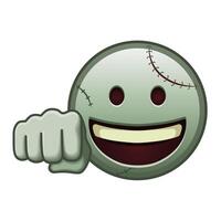 Grinning face with a fist Cheer or blow icon Large size of zombie halloween emoji vector