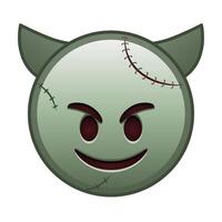 Smiling face with horns Large size of zombie halloween emoji vector