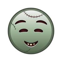 Embarrassed smiling face Large size of zombie halloween emoji vector