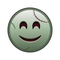 Smiling face with laughing eyes Large size of zombie halloween emoji vector