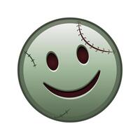 Slightly smiling face Large size of zombie halloween emoji vector
