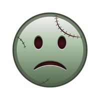 Slightly frowning face Large size of zombie halloween emoji vector