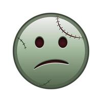 Embarrassed face Large size of zombie halloween emoji vector