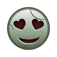 Smiling face with heart eyes Large size of zombie halloween emoji vector