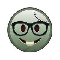 Nerd face Large size of zombie halloween emoji vector