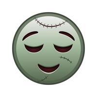 Slightly smiling face Large size of zombie halloween emoji vector
