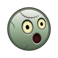 Face with open mouth Large size of zombie halloween emoji vector