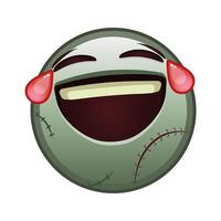 Face with tears of joy Large size of zombie halloween emoji vector