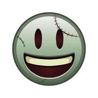 Smiling face with open mouth Large size of zombie halloween emoji vector