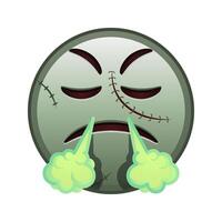 Face with an expression of displeasure Large size of zombie halloween emoji vector