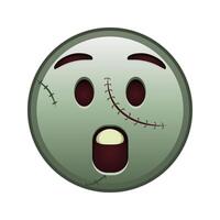 Face with open mouth Large size of zombie halloween emoji vector