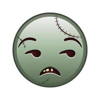 Face with expression of disapproval Large size of zombie halloween emoji vector