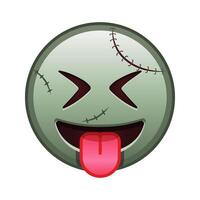 Face with protruding tongue and tightly closed eyes Large size of zombie halloween emoji vector