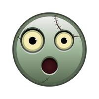 Face with open mouth Large size of zombie halloween emoji vector