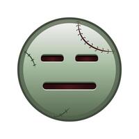 Expressionless face Large size of zombie halloween emoji vector